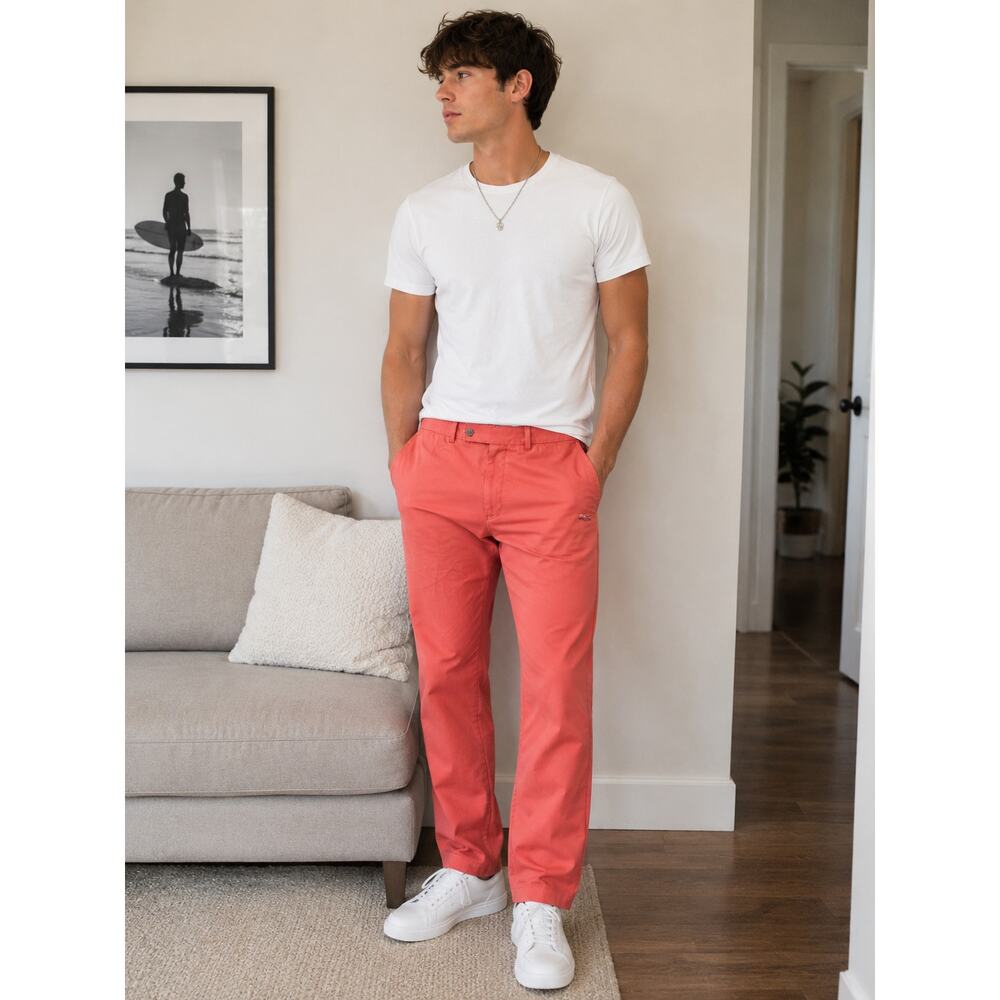RLX Ralph Lauren Men’s Coral Golf Pants Flat Front Performance 38x30